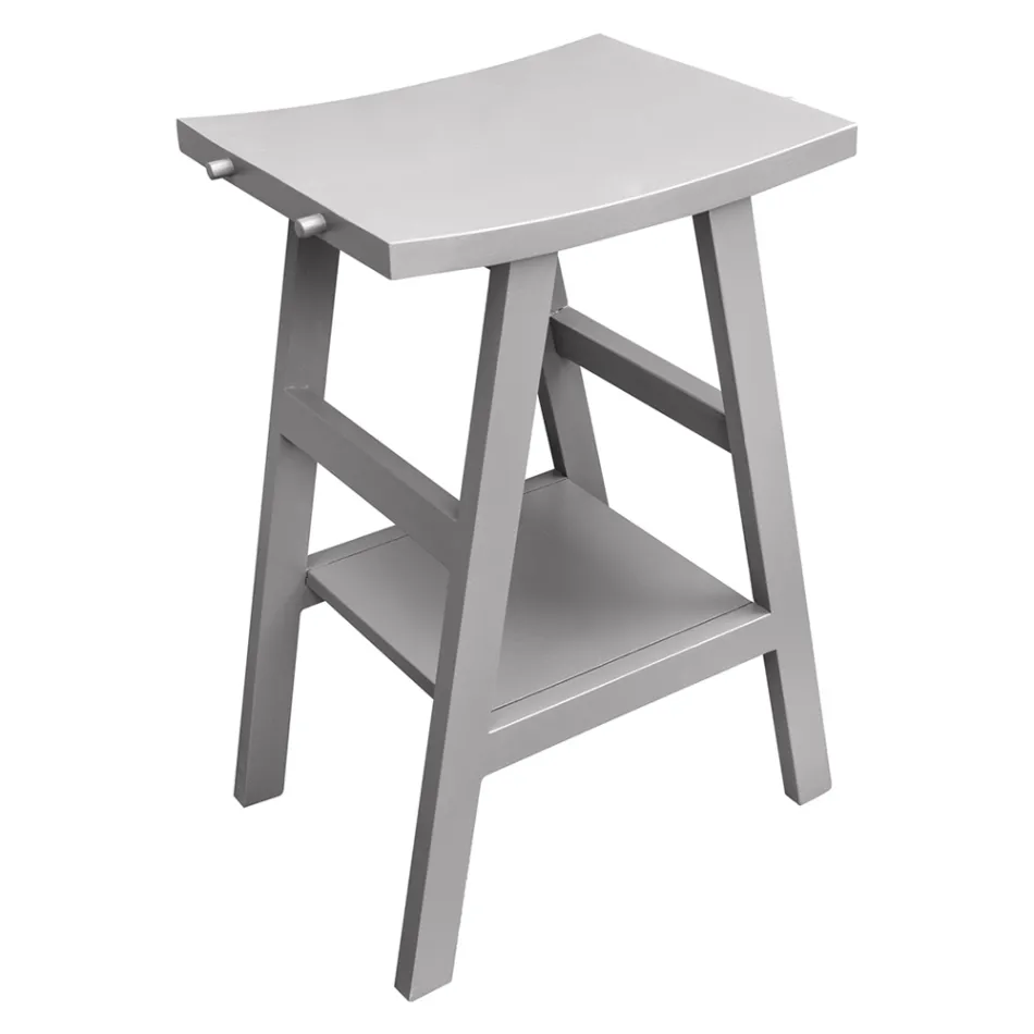 Mobile Arredo Bagno con Finitura in Legno e Top Semicurvo Grigio - Raomi Viadurini