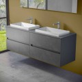 Mobile Arredo Bagno Sospeso con Lavabo Doppio a Incasso, Design Moderno - Dumbo