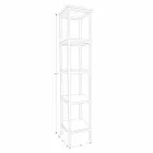 Mobile Bagno a Colonna in Teak e Acciaio con 4 Ripiani a Giorno - Tamburino Viadurini