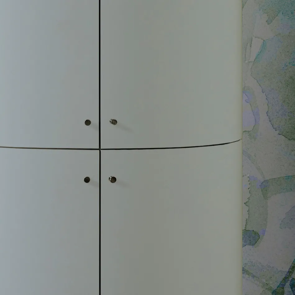 Mobile Bagno a Quattro Ante che Chiudono 3 Ripiani Made in Italy - Candy Viadurini