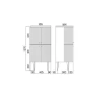 Mobile Bagno a Quattro Ante che Chiudono 3 Ripiani Made in Italy - Candy Viadurini