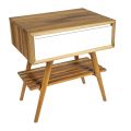 Mobile Bagno a Terra in Teak Naturale con Cassetto in Mogano Bianco - Gatien