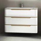 Mobile bagno con lavabo 3 cassetti moderno in legno Arya,made in Italy Viadurini