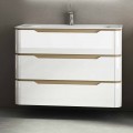 Mobile bagno con lavabo 3 cassetti moderno in legno Arya,made in Italy