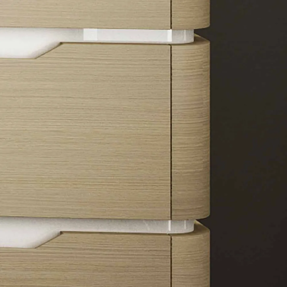 Mobile bagno con lavabo 3 cassetti moderno in legno Arya,made in Italy Viadurini