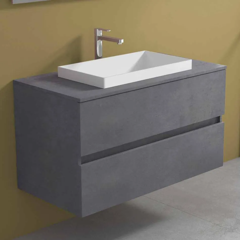 Mobile Bagno con Lavabo a Incasso, Design Moderno a Sospensione - Casimira Viadurini
