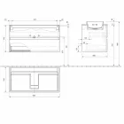 Mobile Bagno con Lavabo a Incasso, Design Moderno a Sospensione - Casimira Viadurini