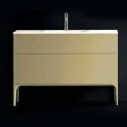 Mobile bagno con lavabo in legno laccato 120x85x46cm Ambra, made Italy Viadurini