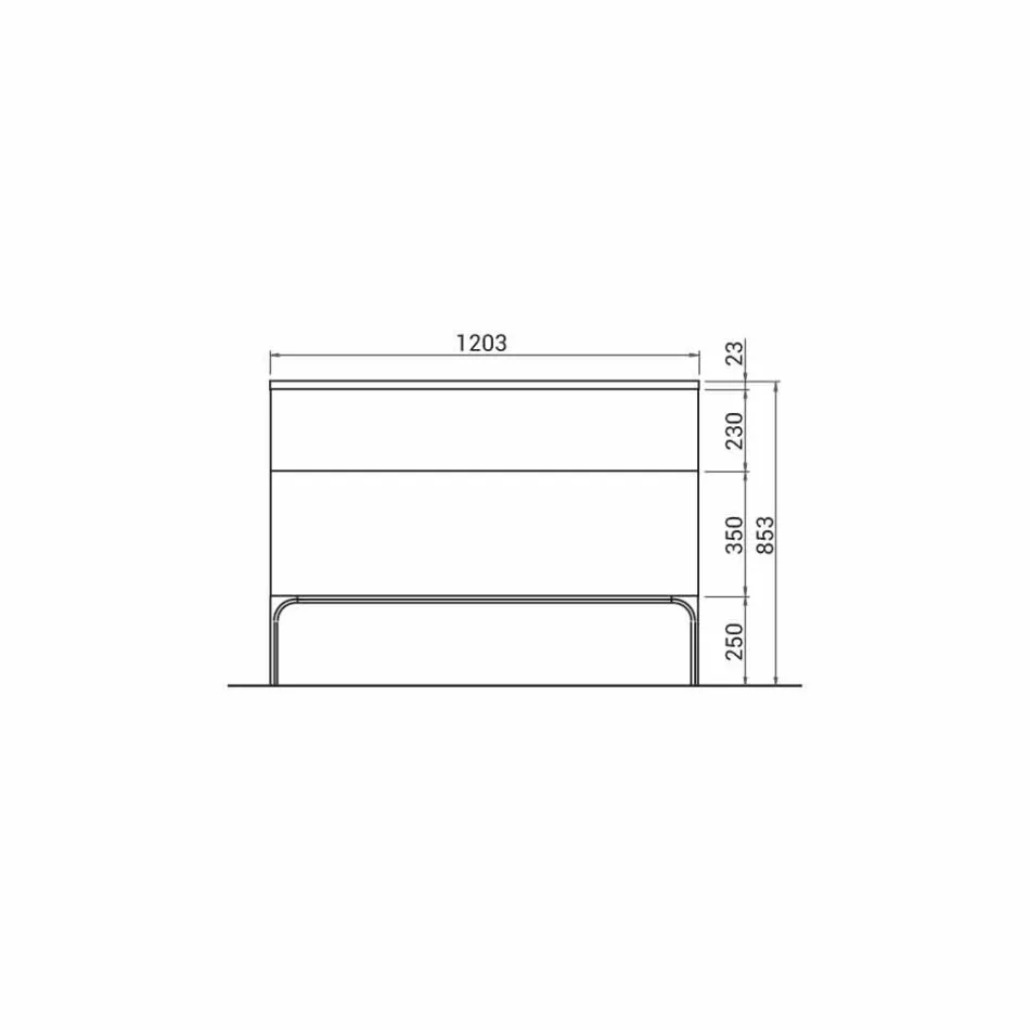 Mobile bagno con lavabo in legno laccato 120x85x46cm Ambra, made Italy Viadurini