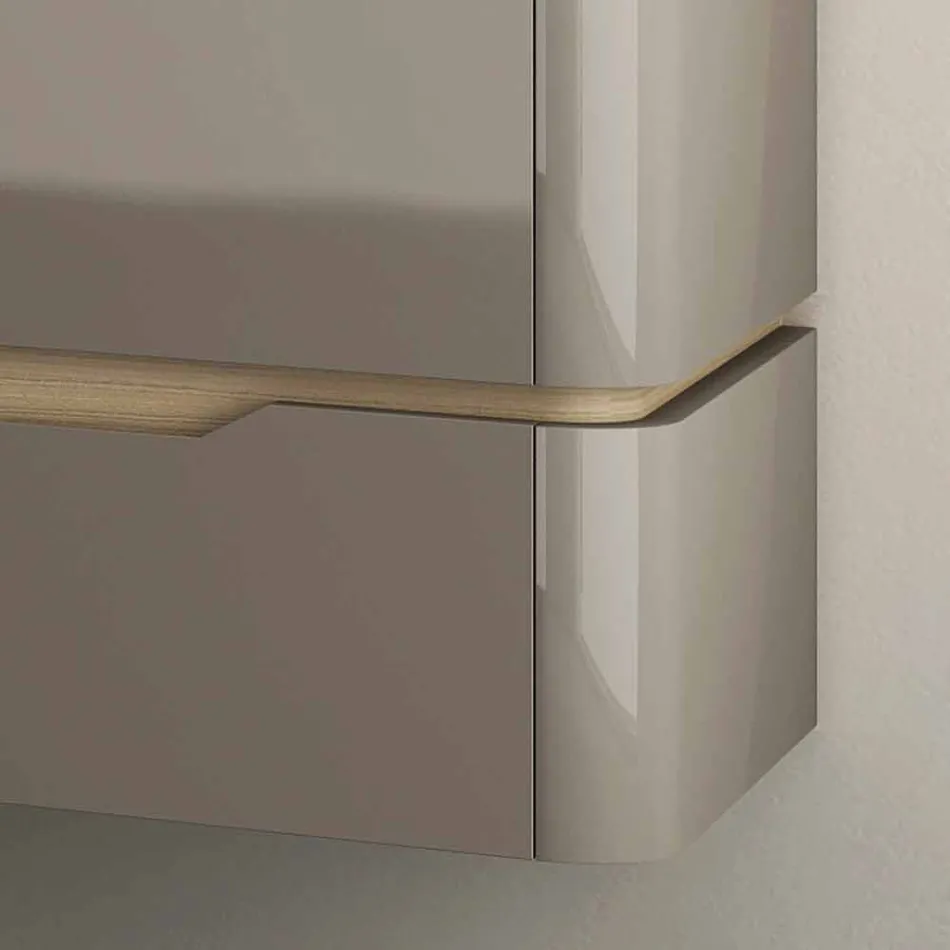 Mobile bagno con lavabo integrato design in legno Arya, made in Italy Viadurini