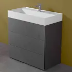 Mobile Bagno da Terra Design Moderno in Laminato con Lavabo in Resina - Pompei Viadurini