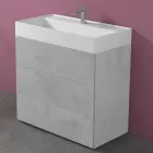 Mobile Bagno da Terra Design Moderno in Laminato con Lavabo in Resina - Pompei Viadurini