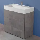 Mobile Bagno da Terra Design Moderno in Laminato con Lavabo in Resina - Pompei Viadurini