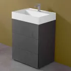 Mobile Bagno da Terra Design Moderno in Laminato con Lavabo in Resina - Pompei Viadurini