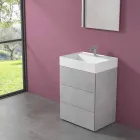 Mobile Bagno da Terra Design Moderno in Laminato con Lavabo in Resina - Pompei Viadurini