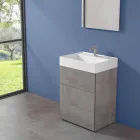 Mobile Bagno da Terra Design Moderno in Laminato con Lavabo in Resina - Pompei Viadurini