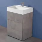 Mobile Bagno da Terra Design Moderno in Laminato con Lavabo in Resina - Pompei Viadurini