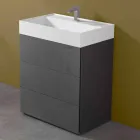 Mobile Bagno da Terra Design Moderno in Laminato con Lavabo in Resina - Pompei Viadurini