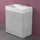 Mobile Bagno da Terra Design Moderno in Laminato con Lavabo in Resina - Pompei Viadurini