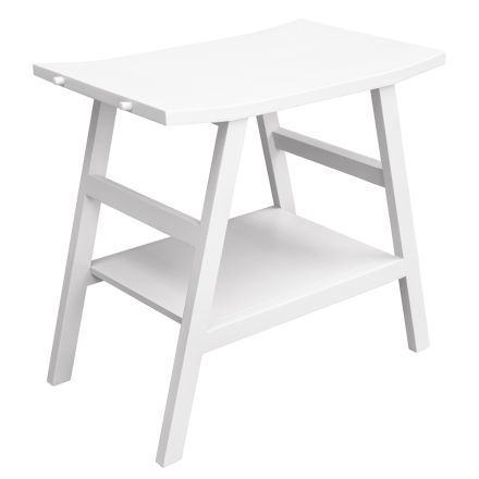 Mobile Bagno Design in Teak di Recupero con Top e Appoggio Bianco - Crina  Viadurini