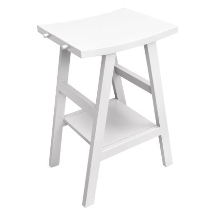 Mobile Bagno Design in Teak Naturale con Top e Appoggio Bianco Matt - Raomi Viadurini