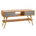 Mobile Bagno in Teak Naturale con Cassetti Color Grigio Matt - Hamadou