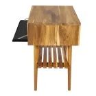 Mobile Bagno Moderno con Finitura Legno e Piano ampio Color Nero - Gatien Viadurini