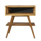 Mobile Bagno Moderno con Finitura Legno e Piano ampio Color Nero - Gatien Viadurini