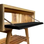 Mobile Bagno Moderno con Finitura Legno e Piano ampio Color Nero - Gatien Viadurini