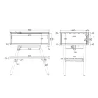 Mobile Bagno Moderno con Finitura Legno e Piano ampio Color Nero - Gatien Viadurini