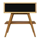 Mobile Bagno Moderno con Finitura Legno e Piano ampio Color Nero - Gatien Viadurini