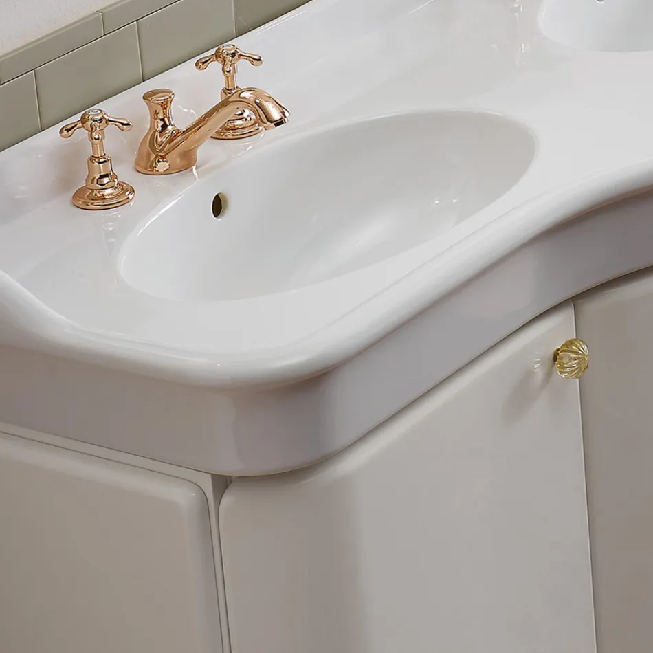 Mobile Bagno Monocolore con Lavabo in Ceramica Bianca - Candy Viadurini