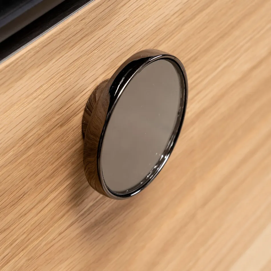 Mobile Bagno Sospeso 100 cm in Vetro 8 mm Temperato e Rovere Europeo - Excelsior Viadurini