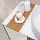 Mobile Bagno Sospeso 100 cm in Vetro 8 mm Temperato e Rovere Europeo - Excelsior Viadurini