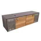 Mobile Bagno Sospeso 160 cm in Vetro 8 mm Temperato e Rovere Europeo - Excelsior Viadurini