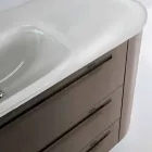 Mobile bagno sospeso 3 cassetti+2 ante in legno Happy,lavabo integrato Viadurini