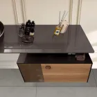 Mobile Bagno Sospeso 80 cm in Vetro 8 mm Temperato e Rovere Europeo - Excelsior Viadurini