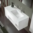 Mobile Bagno Sospeso e Lavabo Integrato, Design Moderno in 4 Finiture - Pistillo Viadurini