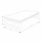 Mobile Bagno Sospeso in Teak con Portasalviette in Hi Macs® Bianco - Saverno Viadurini