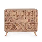 Mobile Cassettiera in Legno Sheesham Design 3 Cassetti Homemotion - Fregene Viadurini