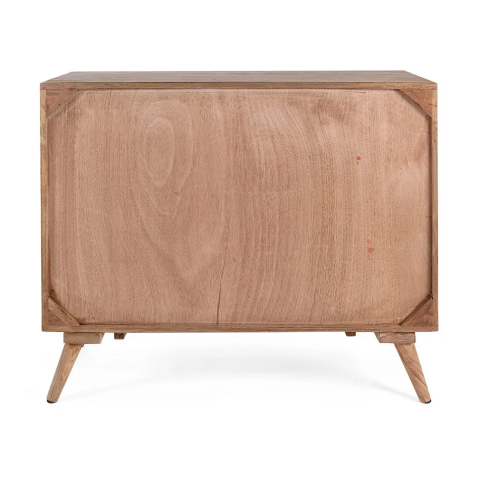 Mobile Cassettiera in Legno Sheesham Design 3 Cassetti Homemotion - Fregene Viadurini