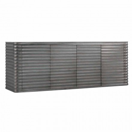 Mobile con 4 ante in legno modanato di design, L230xP49 cm, Dana Viadurini