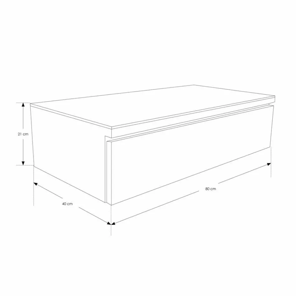 Mobile Consolle Bagno Sospeso con Struttura in Teak Naturale - Rodolfo Viadurini