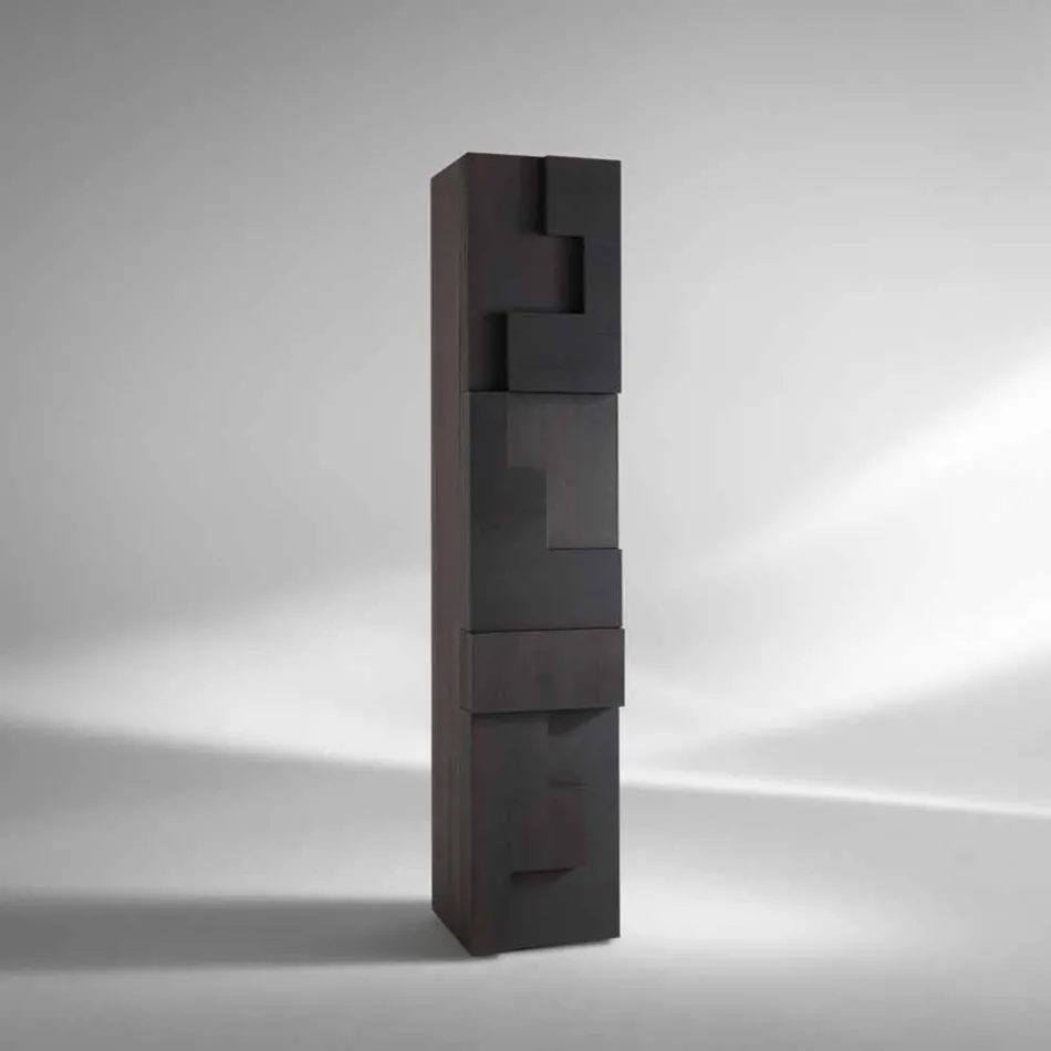 Mobile contenitore a colonna in legno di larice spazzolato Azalea Viadurini