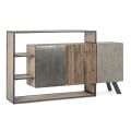 Credenza 3 Ante in Legno di Mango e Acciaio Homemotion - Signorino