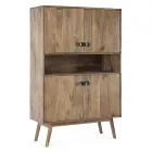 Mobile Credenza 4 Ante e Mensola in Legno di Mango Vintage - Desiderio Viadurini