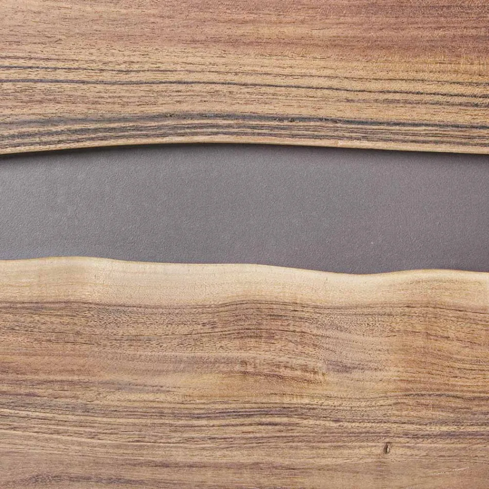 Mobile Credenza 4 Ante Legno di Acacia Naturalistico Homemotion - Maramero Viadurini