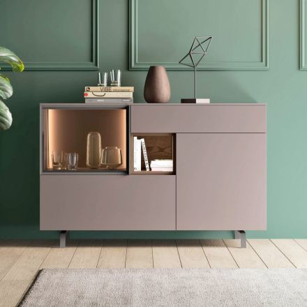 Mobile Credenza da Ingresso o Salotto in Legno Ecologico e Vetro Lusso - Bruno Viadurini