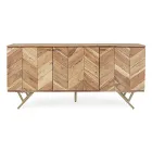 Mobile Credenza in Legno di Acacia 3 Ante Design Etnico Homemotion - Carla Viadurini