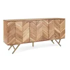 Mobile Credenza in Legno di Acacia 3 Ante Design Etnico Homemotion - Carla Viadurini